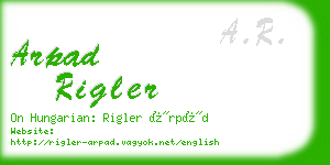 arpad rigler business card